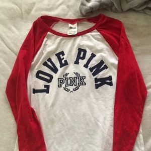 pink baseball tee
